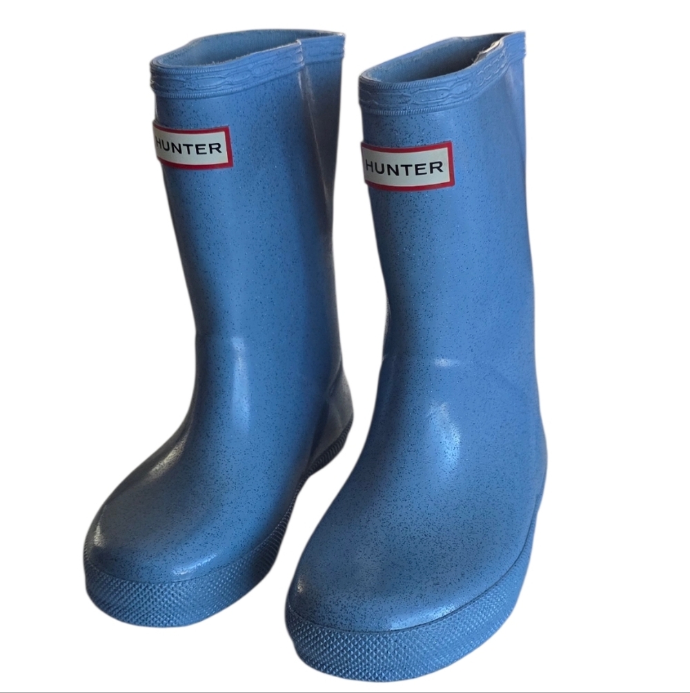 Hunter Kids Starcloud Classic Blue Glitter Rain Boots